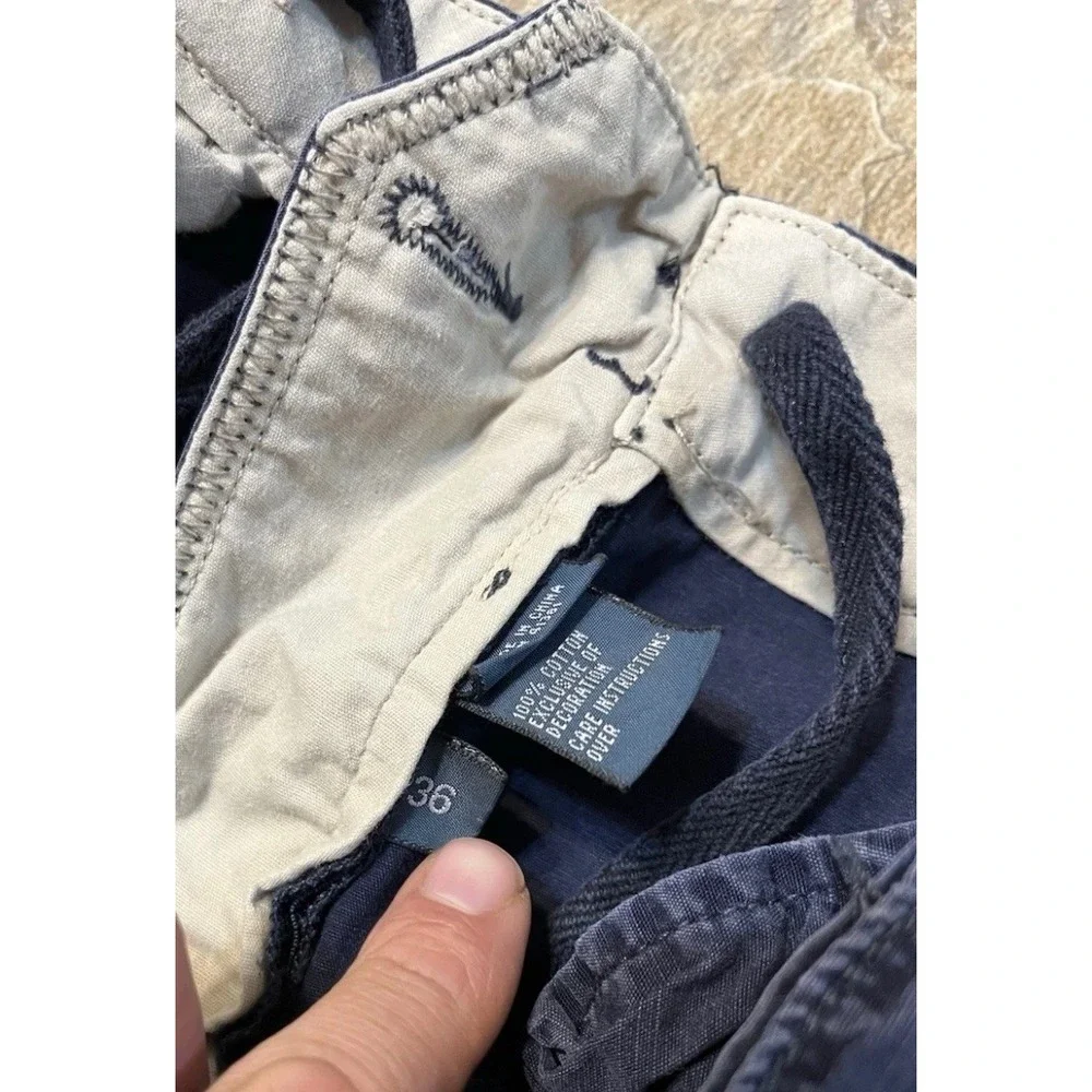 Polo Ralph Lauren Cargo Shorts Mens 36 Navy Blue Good Surplus Fit Military Style
